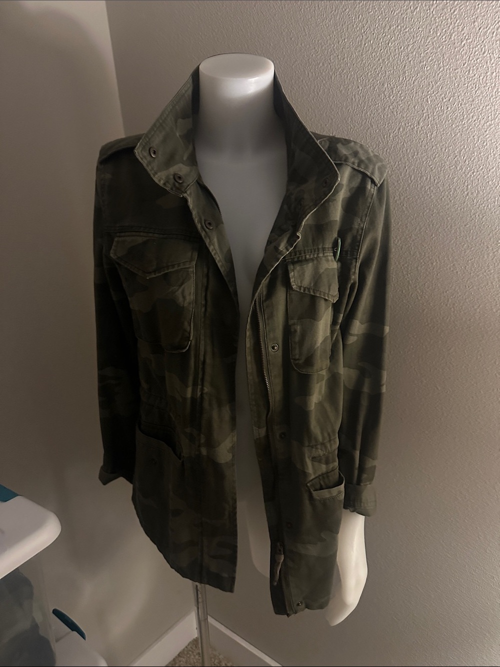Aeropostale Olive Green Camo Utility Jacket